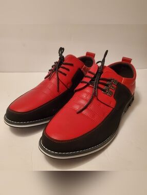 COSIDRAM Mens Casual Shoes Fashion Business Luxury Dress Shoes Size 14 Red Black